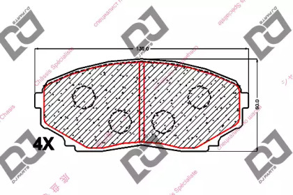 Комплект тормозных колодок DJ PARTS BP1676